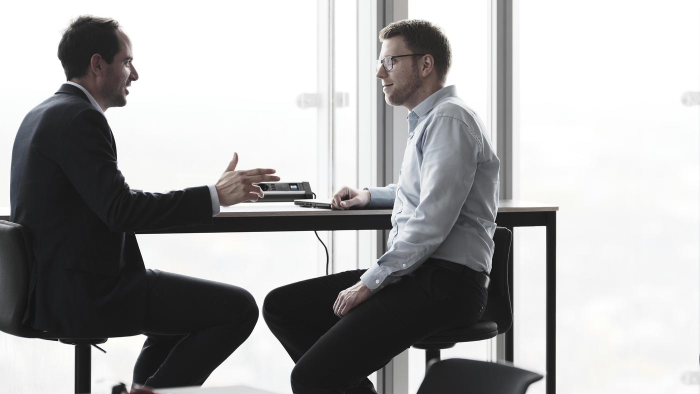 Partners at a meeting